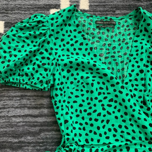 Urban Outfitters Green Jocelyn Printed Wrap Dress - Picture 3 of 5